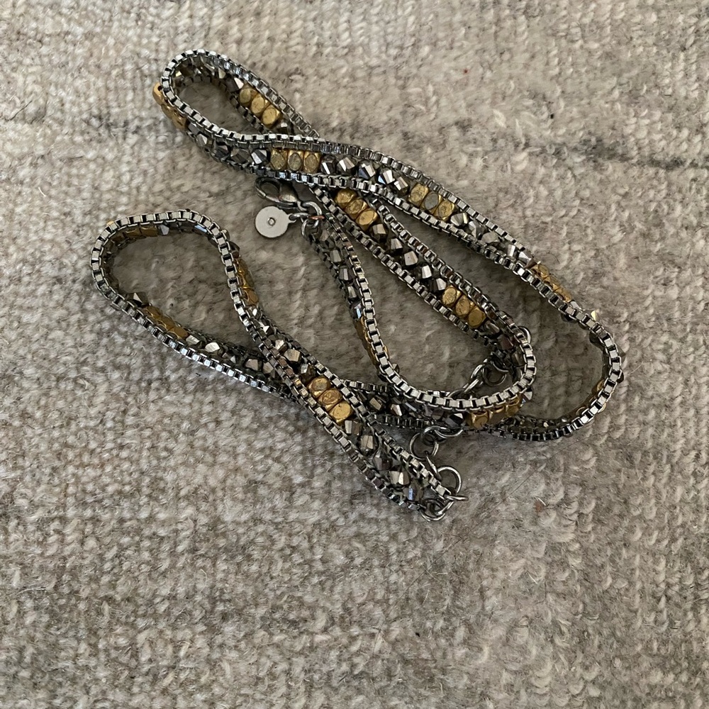 Stella & Dot Elegant Two-Tone beaded wrap bracelet